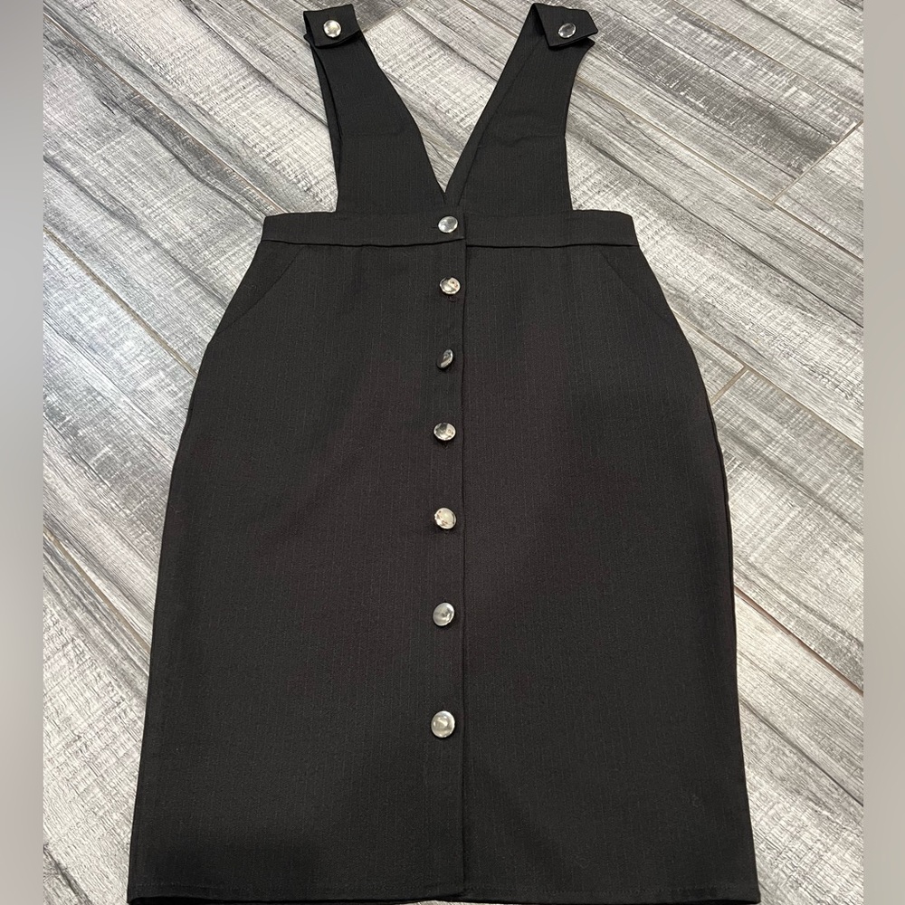 Black overall dress